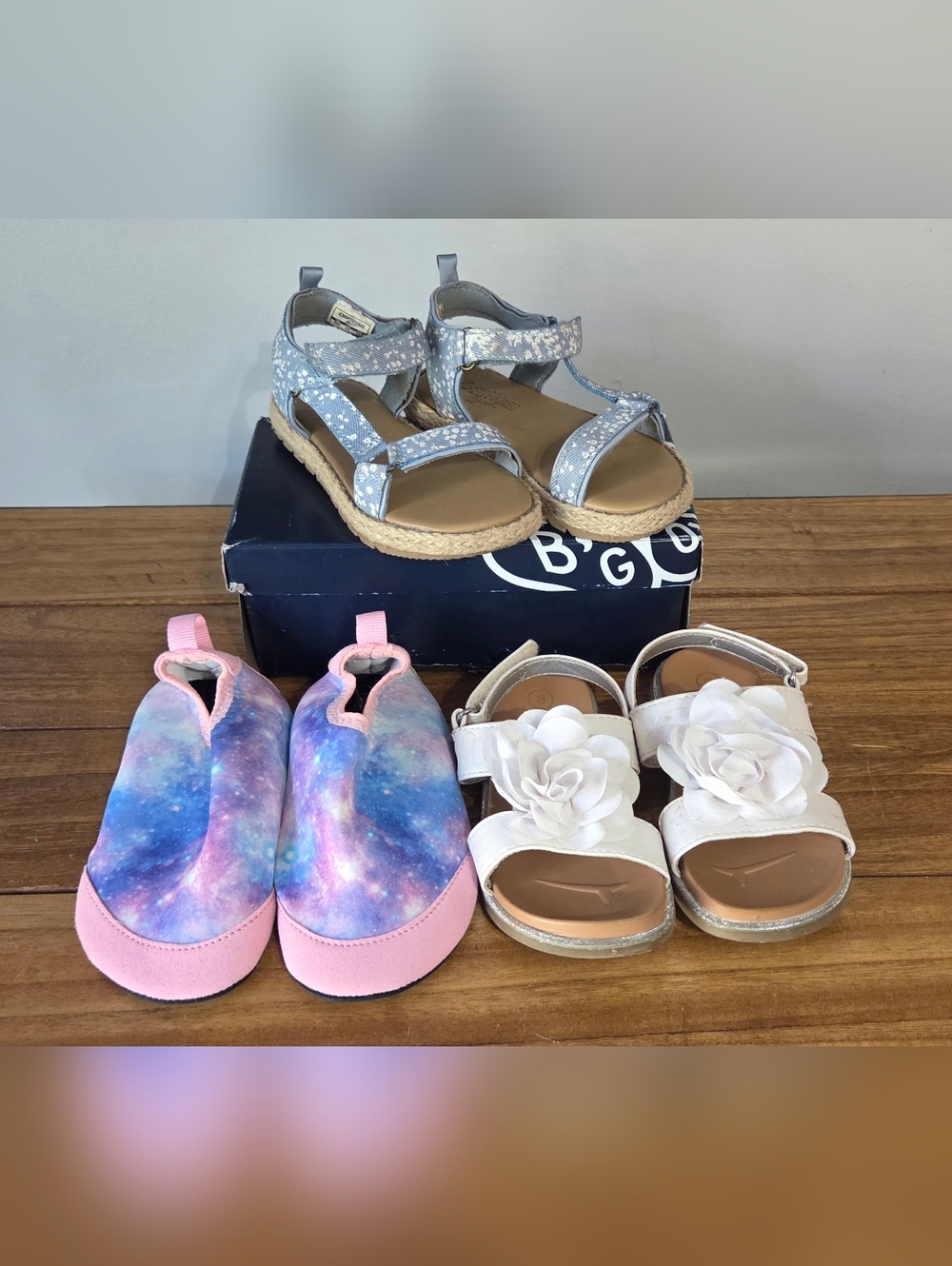 Cat & Jack Light Blue Floral Gladiator Sandals for Kids